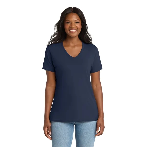 Port & Co Women's Core Cotton V-Neck Tee. - Port & Co Women's Core Cotton V-Neck Tee. - Image 30 of 129