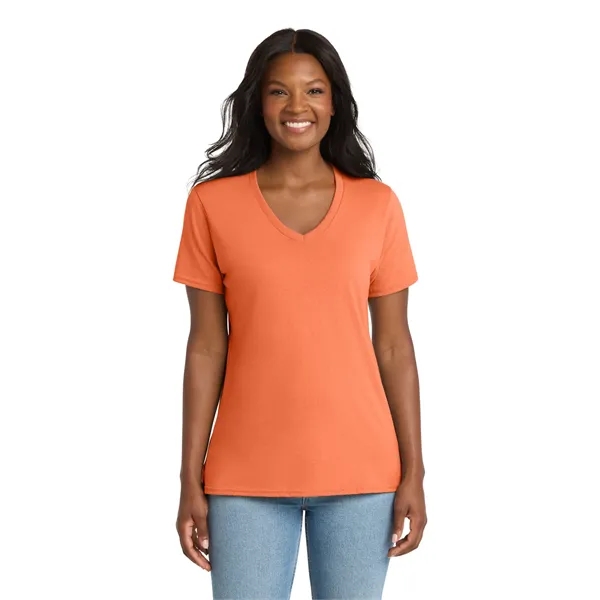 Port & Co Women's Core Cotton V-Neck Tee. - Port & Co Women's Core Cotton V-Neck Tee. - Image 45 of 129