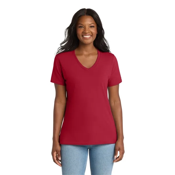 Port & Co Women's Core Cotton V-Neck Tee. - Port & Co Women's Core Cotton V-Neck Tee. - Image 60 of 129