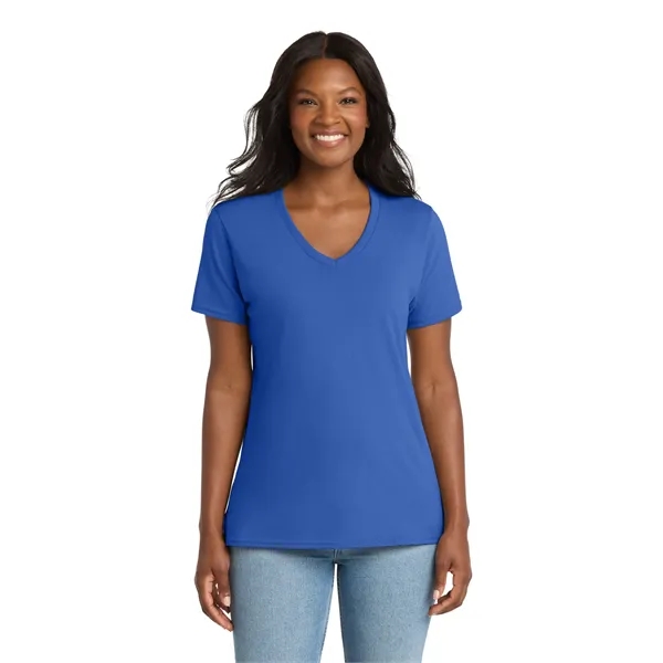 Port & Co Women's Core Cotton V-Neck Tee. - Port & Co Women's Core Cotton V-Neck Tee. - Image 65 of 129