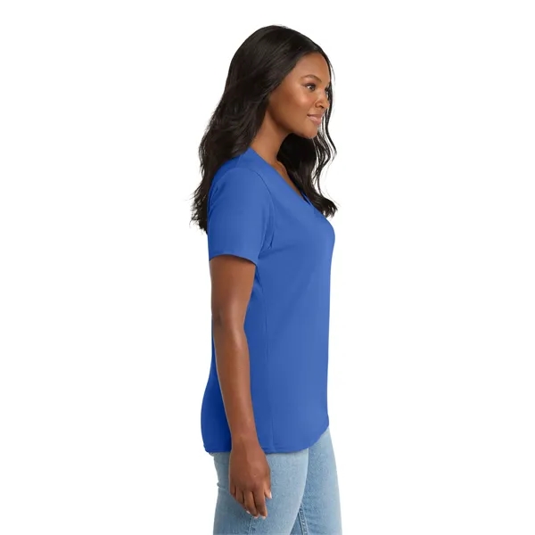 Port & Co Women's Core Cotton V-Neck Tee. - Port & Co Women's Core Cotton V-Neck Tee. - Image 67 of 129