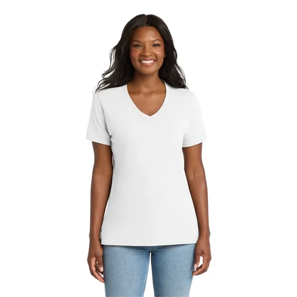 Port & Co Women's Core Cotton V-Neck Tee. - Port & Co Women's Core Cotton V-Neck Tee. - Image 70 of 129