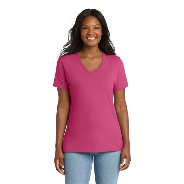 Port & Co Women's Core Cotton V-Neck Tee. - Port & Co Women's Core Cotton V-Neck Tee. - Image 95 of 129