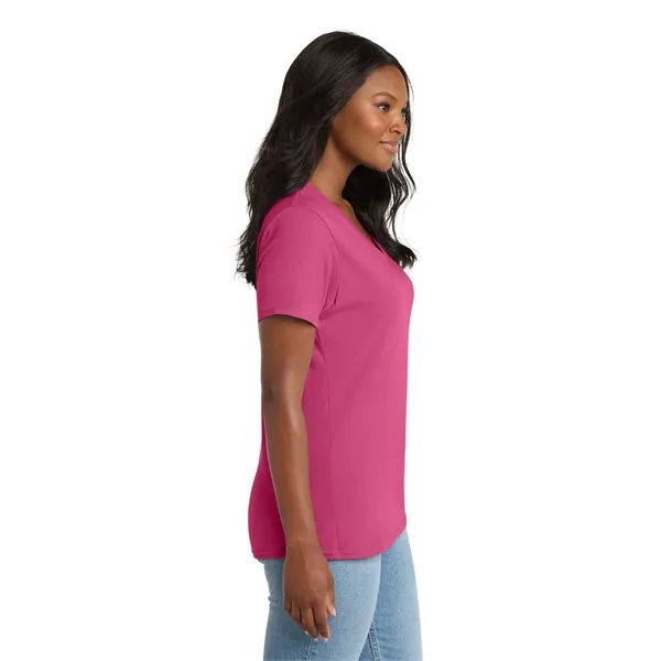Port & Co Women's Core Cotton V-Neck Tee. - Port & Co Women's Core Cotton V-Neck Tee. - Image 97 of 129