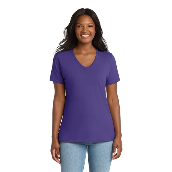 Port & Co Women's Core Cotton V-Neck Tee. - Port & Co Women's Core Cotton V-Neck Tee. - Image 110 of 129