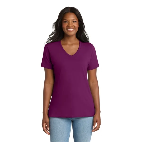 Port & Co Women's Core Cotton V-Neck Tee. - Port & Co Women's Core Cotton V-Neck Tee. - Image 115 of 129