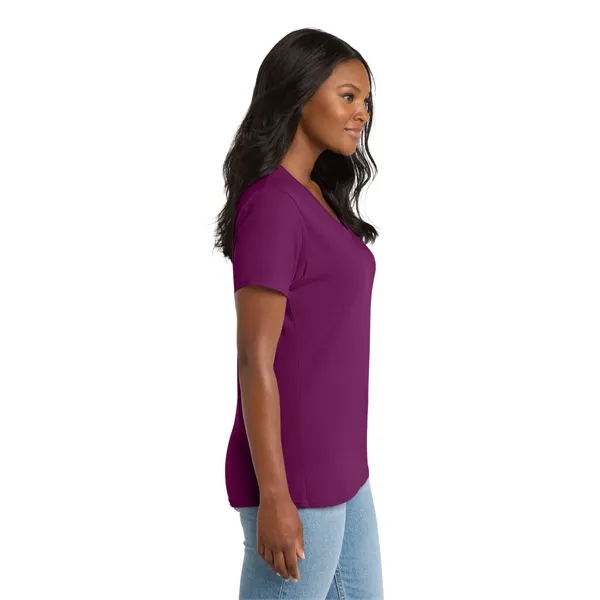 Port & Co Women's Core Cotton V-Neck Tee. - Port & Co Women's Core Cotton V-Neck Tee. - Image 117 of 129