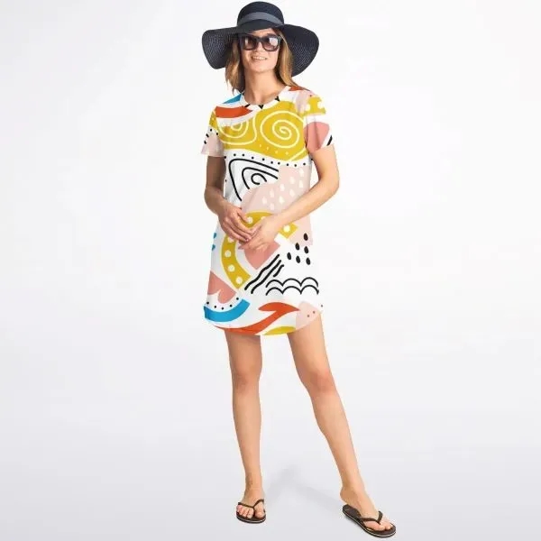 Women's T-Shirt Dress - All Over Print - Women's T-Shirt Dress - All Over Print - Image 3 of 3