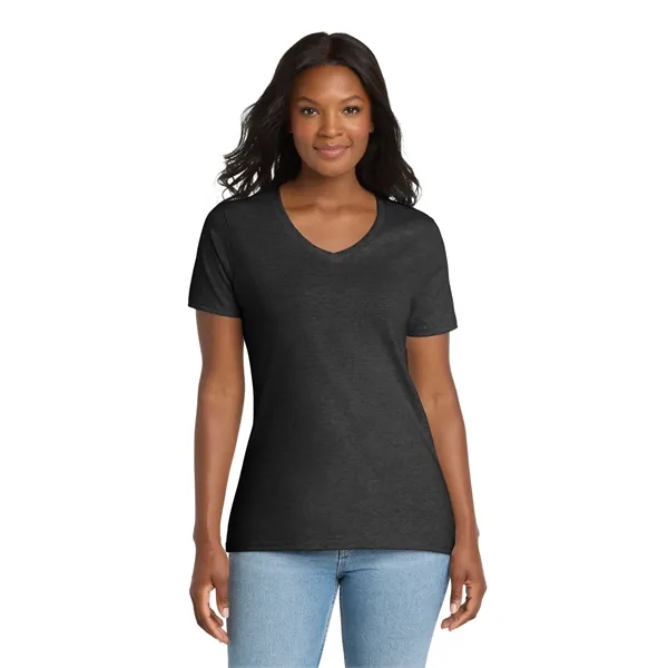 Port & Co Women's Core Cotton V-Neck Tee. - Port & Co Women's Core Cotton V-Neck Tee. - Image 125 of 129