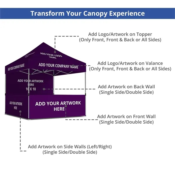 Steel Custom Canopy Tent - Topper and frame (10'x10') - Steel Custom Canopy Tent - Topper and frame (10'x10') - Image 6 of 10