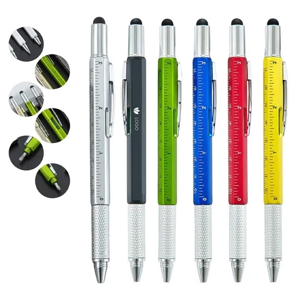 6 in 1 Multi Function Tool Ballpoint Pen - 6 in 1 Multi Function Tool Ballpoint Pen - Image 0 of 2