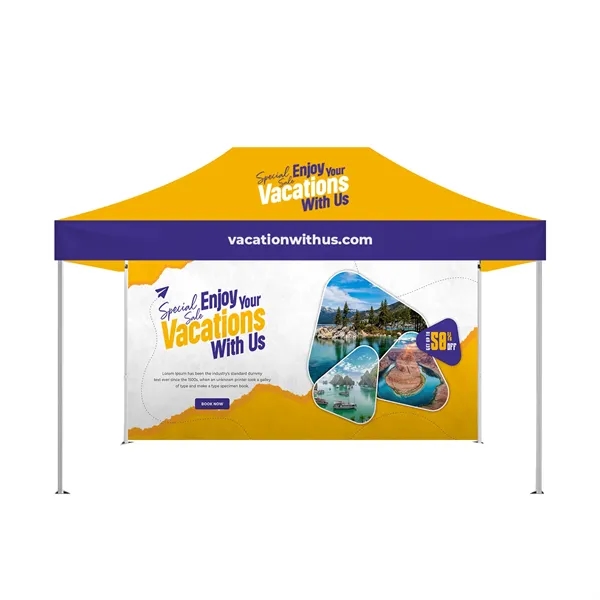15 Ft Aluminum Canopy Tent with Full Back Wall, Double-Sided - 15 Ft Aluminum Canopy Tent with Full Back Wall, Double-Sided - Image 0 of 8