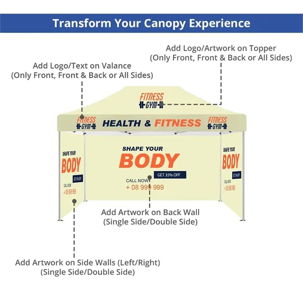15 Ft Canopy Tent with Topper & Frame - 15 Ft Canopy Tent with Topper & Frame - Image 4 of 8