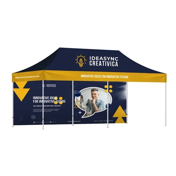 20 Ft Aluminum Canopy Tent (Topper + Frame + Back Wall) - 20 Ft Aluminum Canopy Tent (Topper + Frame + Back Wall) - Image 0 of 8