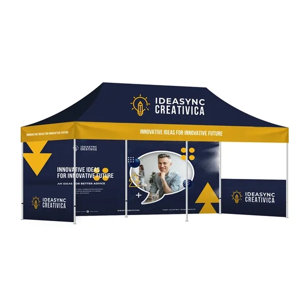 20Ft Aluminum Canopy Tent-topper, back wall, side Half walls - 20Ft Aluminum Canopy Tent-topper, back wall, side Half walls - Image 0 of 8