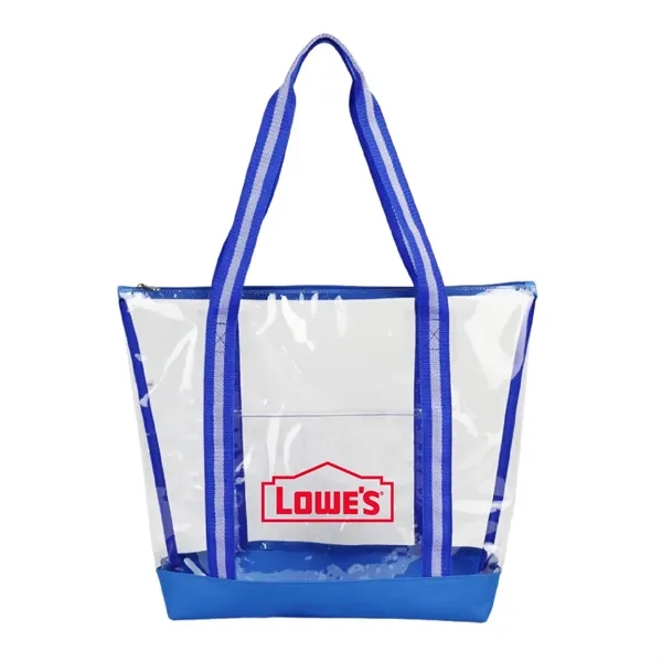 25C TPU 600D Polyester Clear Tote Bag w/ Handles & Zipper - 25C TPU 600D Polyester Clear Tote Bag w/ Handles & Zipper - Image 2 of 9