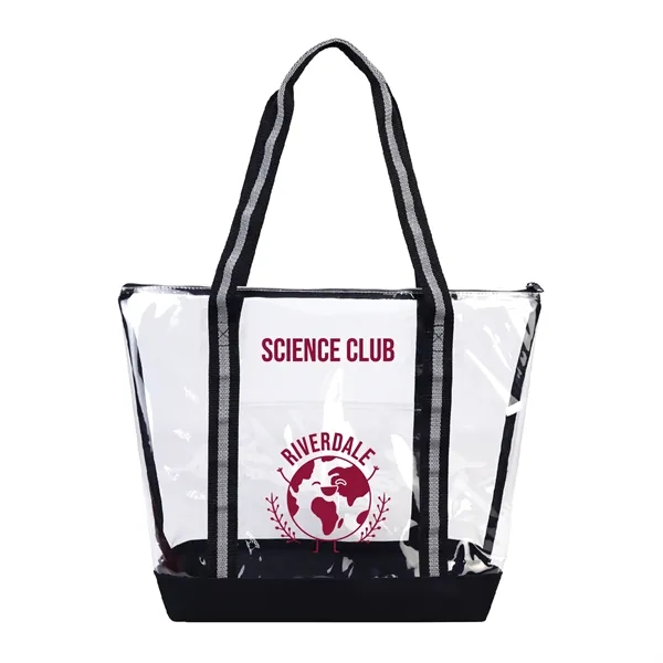 25C TPU 600D Polyester Clear Tote Bag w/ Handles & Zipper - 25C TPU 600D Polyester Clear Tote Bag w/ Handles & Zipper - Image 3 of 9