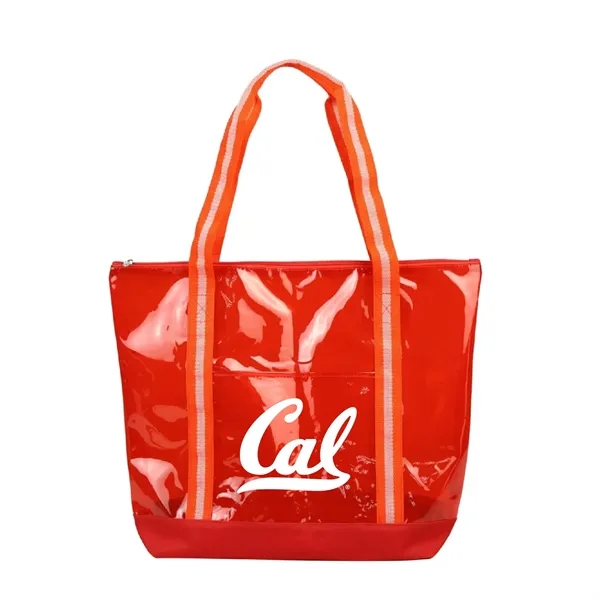 25C TPU 600D Polyester Clear Tote Bag w/ Handles & Zipper - 25C TPU 600D Polyester Clear Tote Bag w/ Handles & Zipper - Image 4 of 9