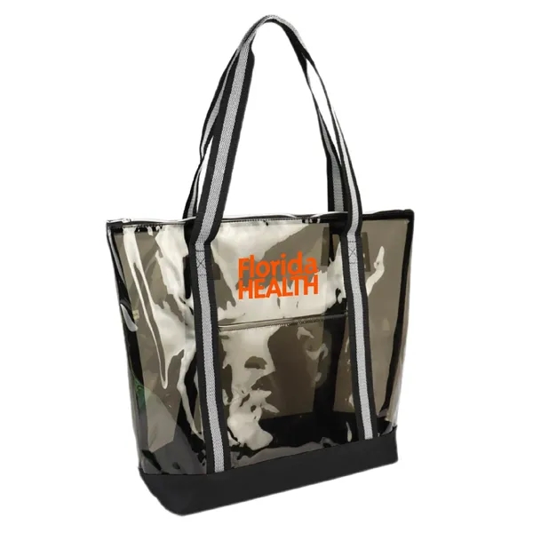 25C TPU 600D Polyester Clear Tote Bag w/ Handles & Zipper - 25C TPU 600D Polyester Clear Tote Bag w/ Handles & Zipper - Image 5 of 9