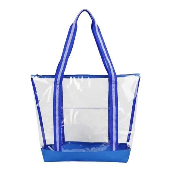 25C TPU 600D Polyester Clear Tote Bag w/ Handles & Zipper - 25C TPU 600D Polyester Clear Tote Bag w/ Handles & Zipper - Image 6 of 9