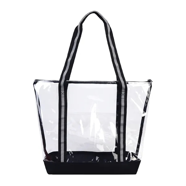 25C TPU 600D Polyester Clear Tote Bag w/ Handles & Zipper - 25C TPU 600D Polyester Clear Tote Bag w/ Handles & Zipper - Image 7 of 9