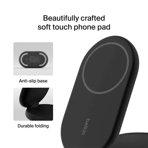 Belkin BoostCharge 2-in-1 Magnetic Foldable Wireless Charger - Belkin BoostCharge 2-in-1 Magnetic Foldable Wireless Charger - Image 5 of 10