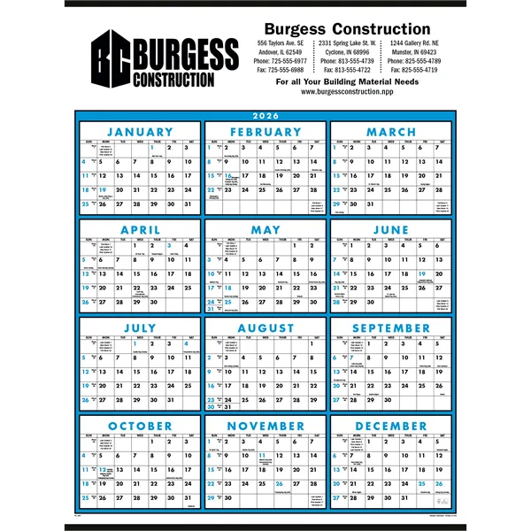 Triumph® Calendars Span-A-Year Non-Laminated Calendar - Triumph® Calendars Span-A-Year Non-Laminated Calendar - Image 2 of 4