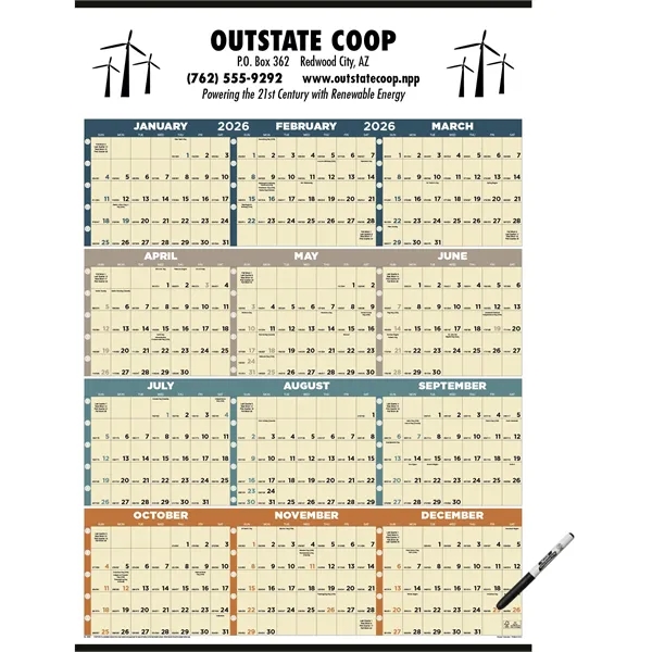 Triumph® Calendars Time Management Span-A-Year (Laminated... - Triumph® Calendars Time Management Span-A-Year (Laminated... - Image 2 of 5