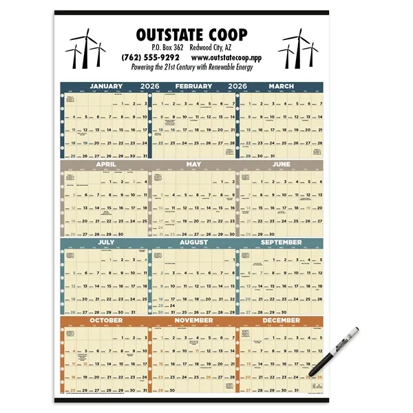 Triumph® Calendars Time Management Span-A-Year (Laminated... - Triumph® Calendars Time Management Span-A-Year (Laminated... - Image 4 of 5