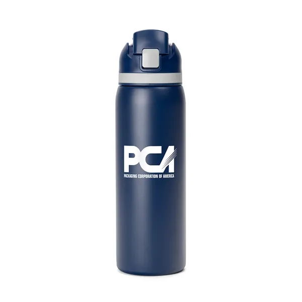 Two-Toned 27oz. Stainless Steel Pop Straw Bottle - Two-Toned 27oz. Stainless Steel Pop Straw Bottle - Image 9 of 49