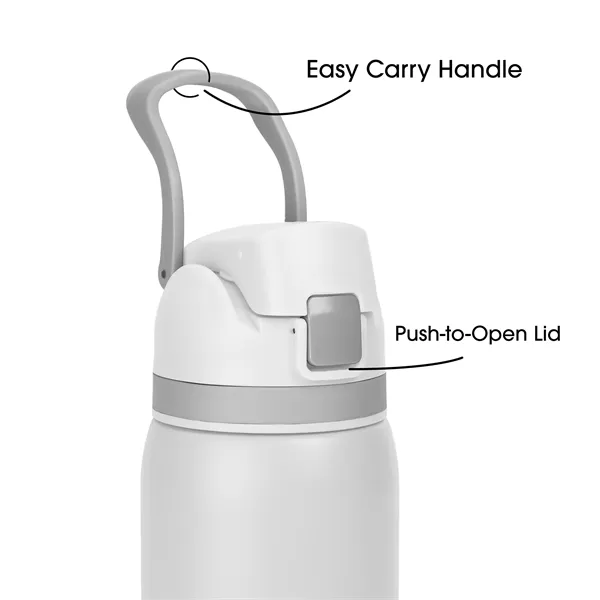 Two-Toned 27oz. Stainless Steel Pop Straw Bottle - Two-Toned 27oz. Stainless Steel Pop Straw Bottle - Image 11 of 49