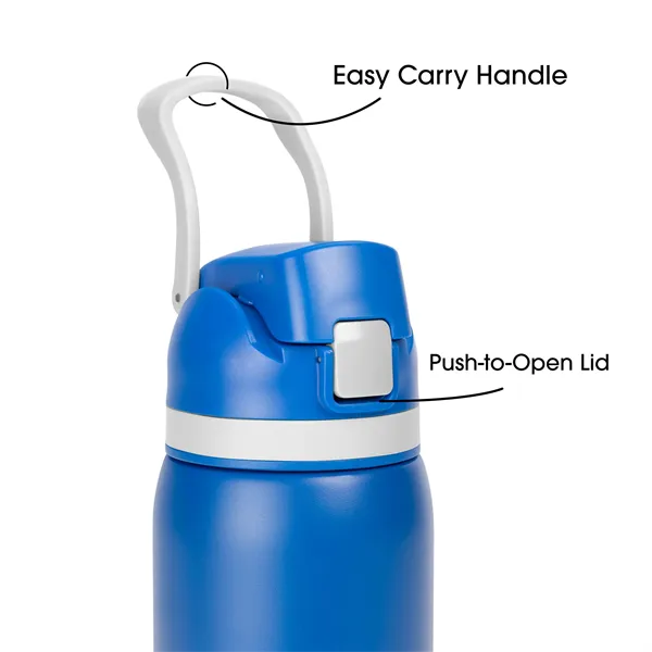 Two-Toned 27oz. Stainless Steel Pop Straw Bottle - Two-Toned 27oz. Stainless Steel Pop Straw Bottle - Image 14 of 49