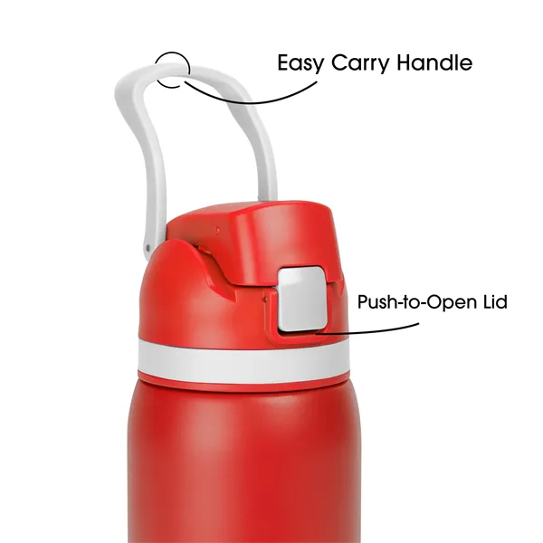 Two-Toned 27oz. Stainless Steel Pop Straw Bottle - Two-Toned 27oz. Stainless Steel Pop Straw Bottle - Image 17 of 49