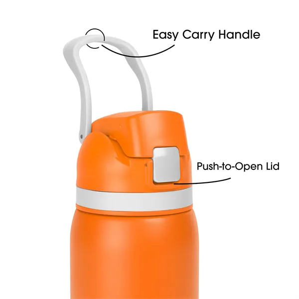 Two-Toned 27oz. Stainless Steel Pop Straw Bottle - Two-Toned 27oz. Stainless Steel Pop Straw Bottle - Image 23 of 49