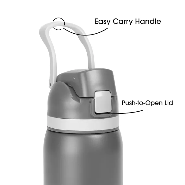 Two-Toned 27oz. Stainless Steel Pop Straw Bottle - Two-Toned 27oz. Stainless Steel Pop Straw Bottle - Image 29 of 49
