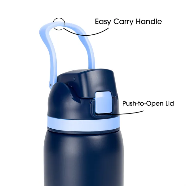 Two-Toned 27oz. Stainless Steel Pop Straw Bottle - Two-Toned 27oz. Stainless Steel Pop Straw Bottle - Image 32 of 49