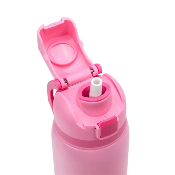 Two-Toned 27oz. Stainless Steel Pop Straw Bottle - Two-Toned 27oz. Stainless Steel Pop Straw Bottle - Image 46 of 49