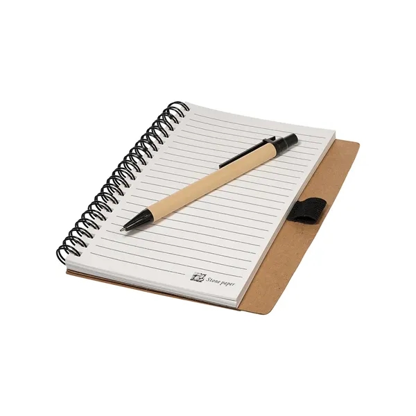 Stone Paper Spiral Notebook & Pen 5.5" X 7" - Stone Paper Spiral Notebook & Pen 5.5" X 7" - Image 1 of 2