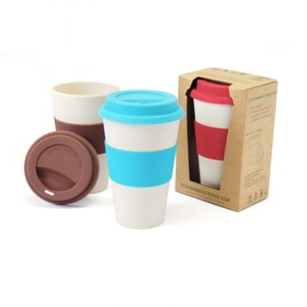 Bamboo-Fibre Cup with Silicone Lid and Sleeve - Bamboo-Fibre Cup with Silicone Lid and Sleeve - Image 0 of 3