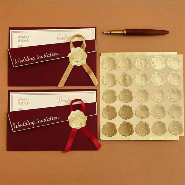 Custom Gold Embossed Self Adhesive Stickers - Custom Gold Embossed Self Adhesive Stickers - Image 0 of 4