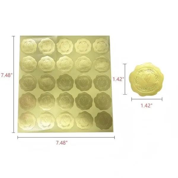 Custom Gold Embossed Self Adhesive Stickers - Custom Gold Embossed Self Adhesive Stickers - Image 1 of 4