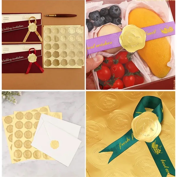 Custom Gold Embossed Self Adhesive Stickers - Custom Gold Embossed Self Adhesive Stickers - Image 2 of 4