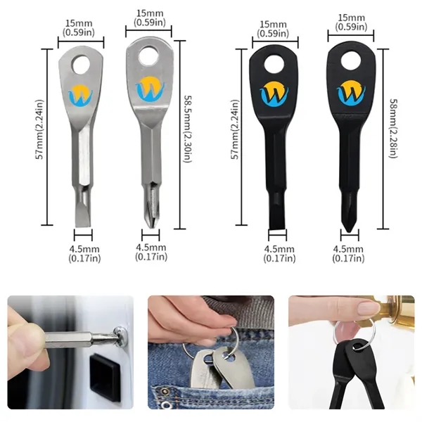 Magnetic Tips Chrome Vanadium Steel Keychain Screwdriver Set - Magnetic Tips Chrome Vanadium Steel Keychain Screwdriver Set - Image 0 of 7