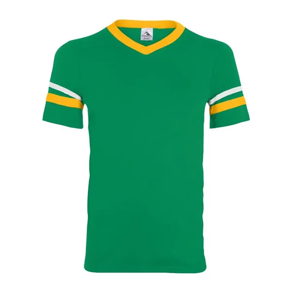 Augusta Sportswear V-Neck Jersey with Striped Sleeves - Augusta Sportswear V-Neck Jersey with Striped Sleeves - Image 23 of 72