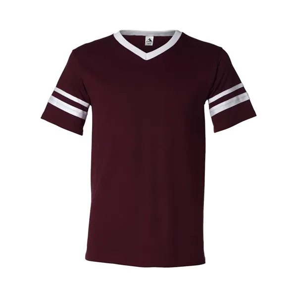 Augusta Sportswear V-Neck Jersey with Striped Sleeves - Augusta Sportswear V-Neck Jersey with Striped Sleeves - Image 36 of 72