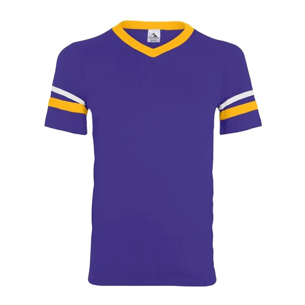 Augusta Sportswear V-Neck Jersey with Striped Sleeves - Augusta Sportswear V-Neck Jersey with Striped Sleeves - Image 53 of 72