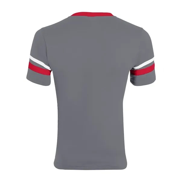 Augusta Sportswear Youth V-Neck Jersey with Striped Sleeves - Augusta Sportswear Youth V-Neck Jersey with Striped Sleeves - Image 7 of 23