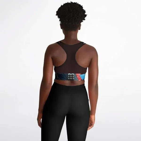 Mesh Padded Sports Bra- All Over Print - Mesh Padded Sports Bra- All Over Print - Image 1 of 3