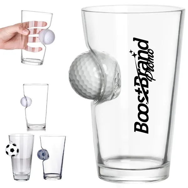 12Oz. Novelty Soccer Ball Themed Glass Tumbler - 12Oz. Novelty Soccer Ball Themed Glass Tumbler - Image 0 of 6