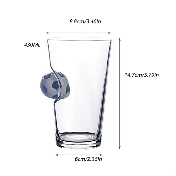 12Oz. Novelty Soccer Ball Themed Glass Tumbler - 12Oz. Novelty Soccer Ball Themed Glass Tumbler - Image 1 of 6